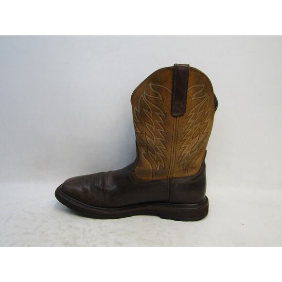 Ariat Mens Size 10.5 D Two Toned Brown Leather Cowboy Western Work Boots main image 12